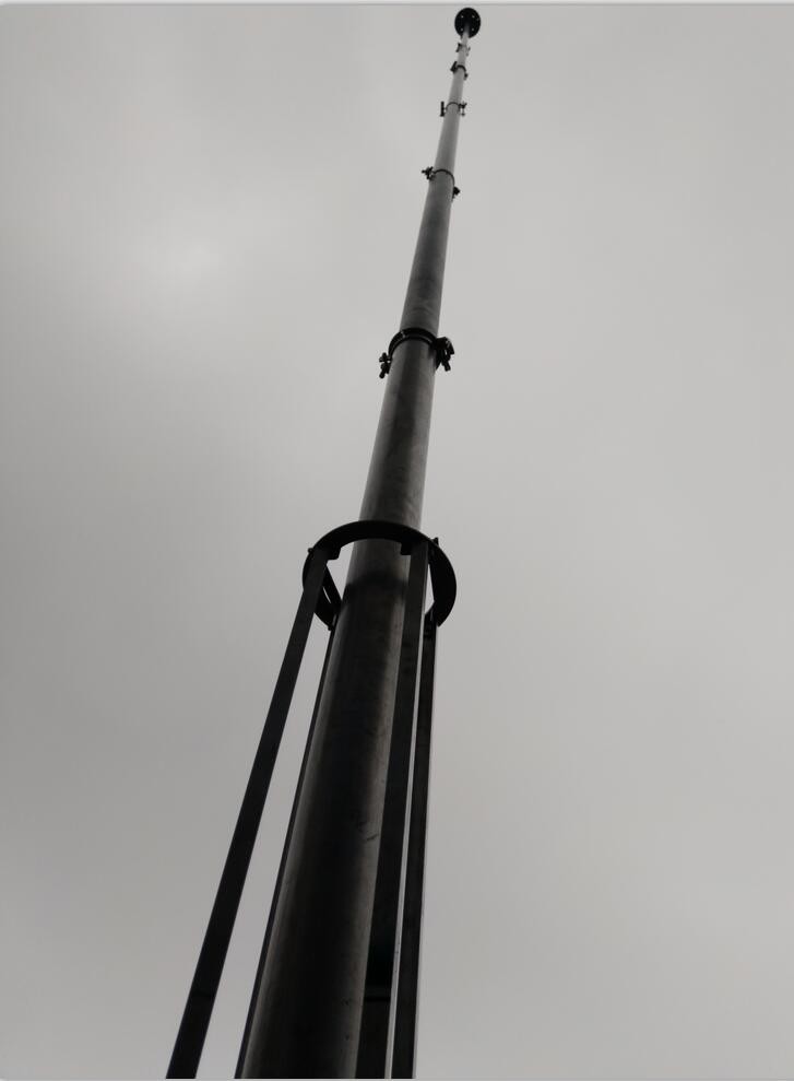 mastê telescopîk rантенналық тірек 35 feet Light weight Push Up or winch telescoping antenna mast with tripod