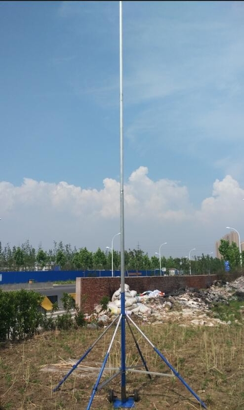 antenna mast 3--15m telescopic mast 4 legs tripod stand 10kg load aluminum mast hand push erected and winch up
