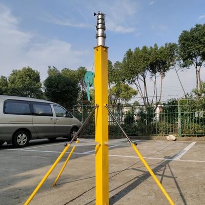 30 pies 9 m de ventaja manual hasta el mástil del vehículo mástil de antena telescópica con soporte de placa de acero portátil